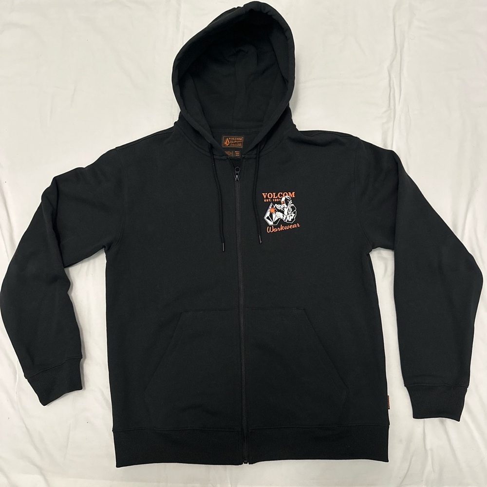 Volcom Black Workwear Zip-Up Sz Medium - Picture 3 of 4